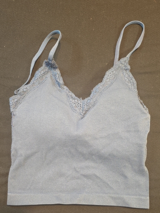 Tops - Light Blue Lace-Trim Cami Tank AL 007